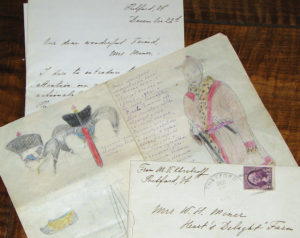 Letter and sketches of one of the Russian dolls made for Alice Miner by Maniefa Khrabroff