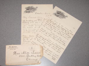 Letter from William Miner to Alice Trainer