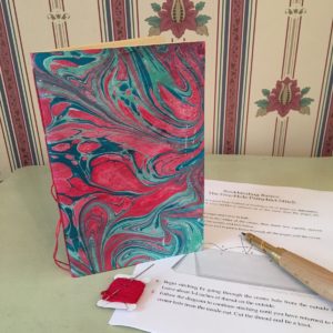 Notebook with marbled paper cover